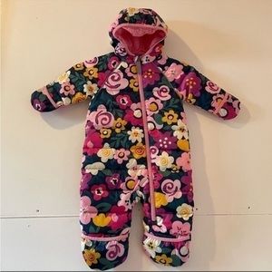 Hanna Andersson Floral baby Insulated Snowsuit size 6-12 months